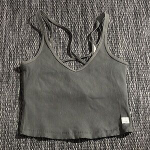Vuori Gray Ribbed Tank Top